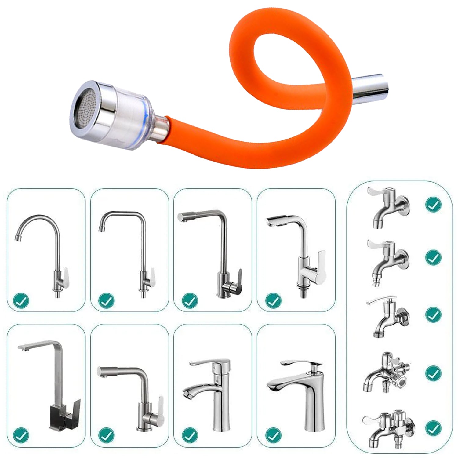 9087b Flexible Water Tap Extender, Universal Foaming Extension Tube with Connector, 360 Free Bending Faucet Extender, Adjustable Sink Drain Extension (46cm) DeoDap 9087b Flexible Water Tap Extender, Universal Foaming Extension Tube with Connector, 360 Free Bending Faucet Extender, Adjustable Sink Drain Extension (46cm) DeoDap